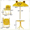 VisioGear 4PCS Kids Outdoor Activity Table with 2 Foldable Chairs and Umbrella for Patio, Backyard, Yellow, 19.5"*19.5"*19.7" - 3 of 4