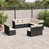 vidaXL Garden Sofa Set Black PE Rattan Large Adjustable Feet - 2 of 4