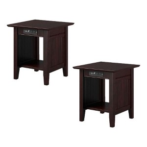 AFI Furnishings Nantucket End Table Set of 2 with Charger ES - 1 of 4