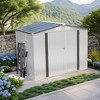 ORRD 8X6 FT Metal Outdoor Shed | Pitched Roof, Waterproof | Side Window, Lockable Door | Ideal for Garden Tools, Sundries & Bikes | White+Gray - 2 of 4