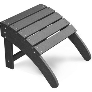 TackView HDPE Adirondack Ottoman Footrest - Weather Resistant Outdoor Footstool for Porch Pool Lawn Backyard - 1 of 4