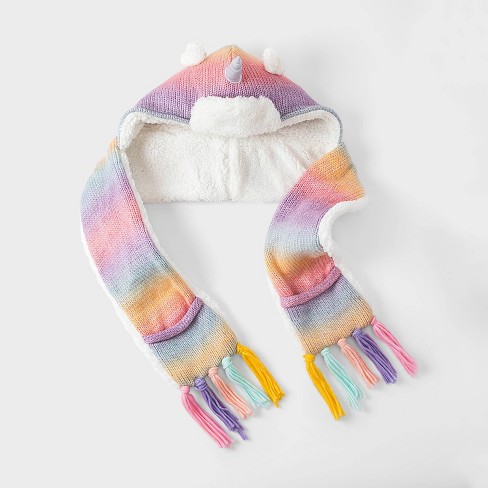 Girls Unicorn Hooded Hat With Scarves Cat Jack Target