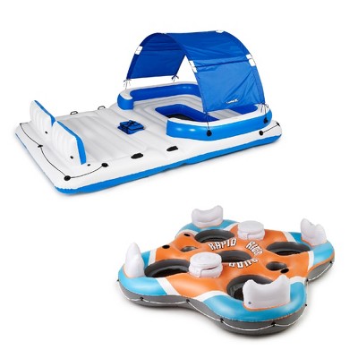 6 Person Inflatable Island Mattress Swimming Pool Paddle Fishing Drift Boat  With Lounger For Water Sports Parties From Danny2014, $384.97