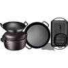 Bruntmor Pre Seasoned Cast Iron 7 Piece Bundle Kitchen Cooking Or Camping Cooking Set, Black - 2 of 4