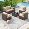 Aoxun 6-Piece Outdoor Wicker Patio Furniture Set with Thick Cushions, Coffee Table & Waterproof Cover  Modular Rattan Sofa for Deck,Garden or Backyard - 2 of 4
