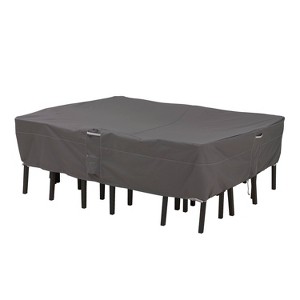 Classic Accessories Water-Resistant 108" x 82" x 23" Oval Patio Table & Chair Set Cover - 1 of 4
