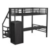 Whisen Full Size Metal Loft Bed with Desk and Convertible Storage Staircase and Small Wardrobe - 4 of 4