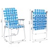 Sevobal Outdoor Portable Chairs 2PCS Folding Webbing Beach Chair Set with Steel Frame for Lawn Patio Deck Poolside, Blue, 22"*22"*37.4" - 3 of 4