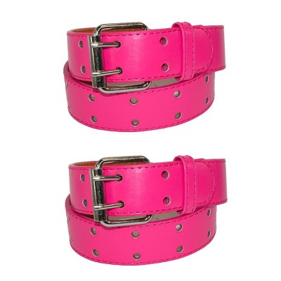 CTM Kids' Leather Two Hole Jean Belt (Pack of 2)
