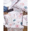 White Primavera Printed Floral Design Table Runner (16"x72") - Saro Lifestyle: Botanical Linen Dresser Runner, Machine Washable - 3 of 4