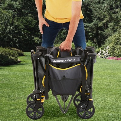Gray Heavy Duty Collapsible Outdoor Utility Wagon with Wheels