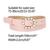 INSPIRE CHIC Women's Pearl Skinny Faux Leather Adjustable Pin Buckle Jeans Dresses Pants Waistband Belt 75-90cm/29.53"-35.43" - 3 of 4