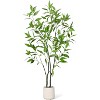 GAOMON Artificial Eucalyptus Tree, Tall Faux Eucalyptus Plant with Willow Like Leaves, Indoor Fake Tree in Black Plastic Pot - 2 of 4