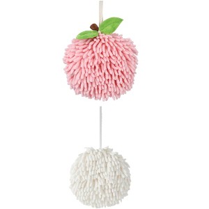 REGALWOVEN 2 Pack Soft Absorbent Chenille Fuzzy Ball Hand Towels for Bathroom Home Decor 6" x 6" - 1 of 4