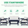 Hyleory HDPE 4-Piece Outdoor Sofa Set with Cushions, Conversation Set Including One Loveseat, Two Accent Chairs and a Coffee Table - 4 of 4