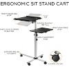 Mount-It! Rolling Laptop Tray and Projector Cart, Height Adjustable Presentation Cart with Wheels | Overbed Table with Tilting Tabletop - image 4 of 4