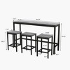 NicBex Rectangle 4-Piece Dining Set –Long Table with 3 Bar Stools, Modern Kitchen Table Set for Breakfast Nooks, or Small Dining Spaces - 2 of 4