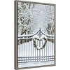Amanti Art Christmas Wreath and Snow Covered Gate by Darrell Gulin Danita Delimont Canvas Wall Art Print Framed 16 x 23-in. - 3 of 4