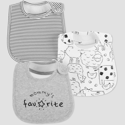 Carter s Just One You Baby 3pk mommy s Favorite Bib Gray One