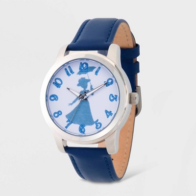 Women's Disney Mary Poppins Leather Strap Watch - Blue