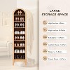 SinCiDo Arched Bookshelf, Modern Farmhouse Bookshelf Storage Cabinet w/Adjustable Shelves, Wood Bookshelf w/Open Display Shelf for Home Office - 3 of 4