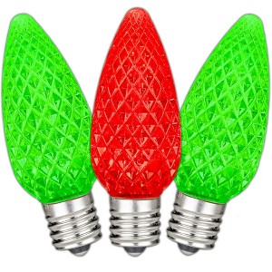 Novelty Lights C9 LED Faceted Christmas Replacement Bulbs Dimmable 25 Pack - 1 of 4