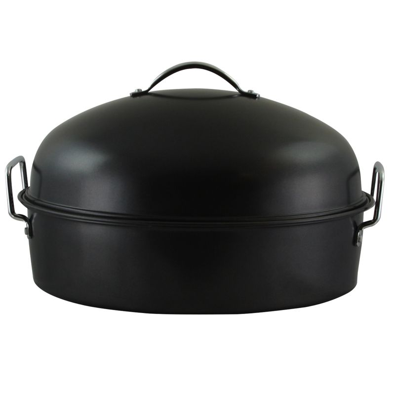 Gibson Home Kenmar High Dome Oval Roaster Set in Black, 1 of 5