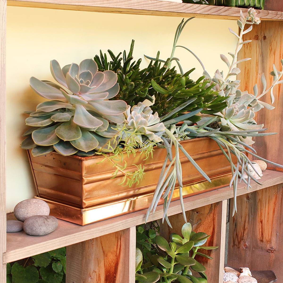 Small Galvanized Metal Rectangular Planter Box - ACHLA Designs - thumbnail 8