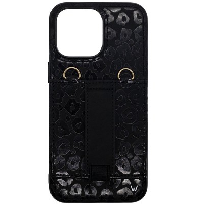 Walli Cases Blacked Out Leopard Purse Phone Case with Wallet and Finger Strap