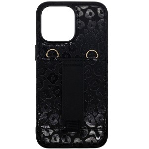Walli Cases Blacked Out Leopard Purse Phone Case with Wallet and Finger Strap - 1 of 4