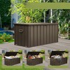 DSVIMOY 160GAL Outdoor Storage Deck Box with 4 Wheels, Large Patio Storage Bin for Outside Cushions, Brown, 49.41"*29.57"*29.72" - 4 of 4