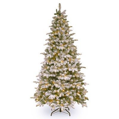 National Tree Company 6.5ft Snowy Everest Fir Medium Tree with Clear Lights