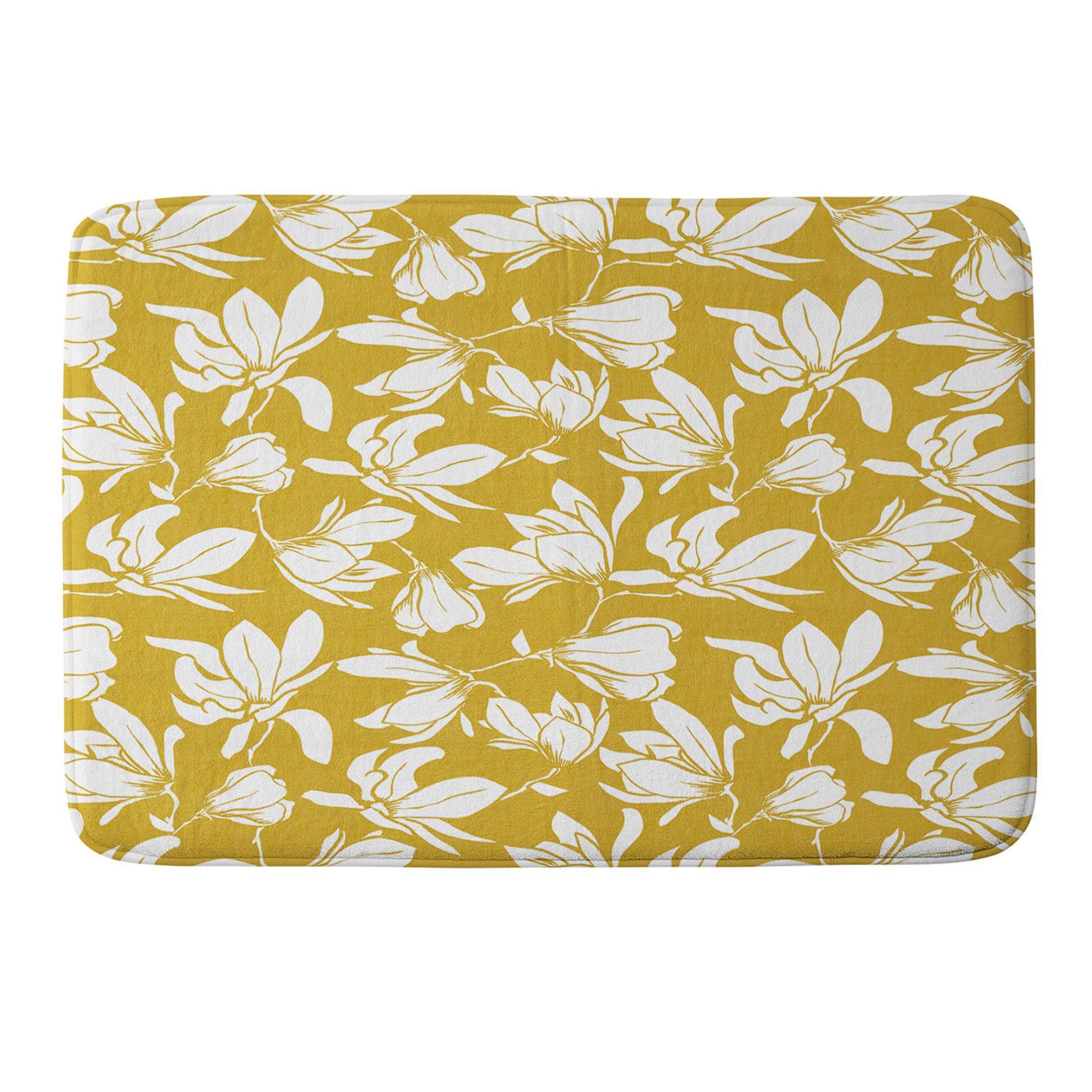 Deny Designs Heather Dutton Magnolia Garden Goldenrod Memory Foam Bath Mat