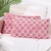 Unique Bargains Decorative Faux Fur Soft Cozy Plush Plaid Decorative Throw Pillow Covers 2 Pcs - 2 of 4