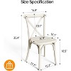 VINGLI Plastic Outdoor Dining Chairs Set of 2, Stackable Patio Cream White Dining Chairs with X Back, Waterproof Kitchen & Dining Room Chairs - 3 of 4