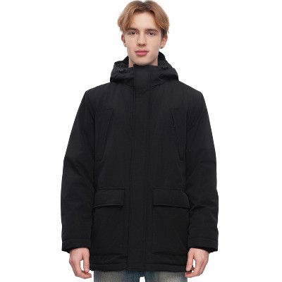 Rokka&Rolla Men's Parka Jacket Winter Coat with Fleece Hood-Black, size X Large — фото 5