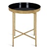 Kate and Laurel Celia Round Metal Side Table, 18.25x18.25x22, Black and Gold - 3 of 4