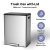 16 Gallon/60L Stainless Steel Step Trash Can, Dual Compartment with Removable Buckets, Soft-Close Lid - 3 of 4