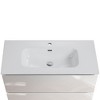 Vynxaria 35.8"L x 18.3"W One-Piece Gloss White Bathroom Sink Ceramic Countertop Basin - 2 of 4