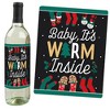 Big Dot of Happiness Christmas Pajamas - Holiday Plaid PJ Party Decorations for Women and Men - Wine Bottle Label Stickers - Set of 4 - 2 of 4