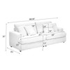 Modern 88.6" Corduroy Deep Seat Sofa Bed with 4 Throw Pillows, Comfy 3-Seater Reclining Couch for Living Room or Small Spaces – The Pop Home - 4 of 4