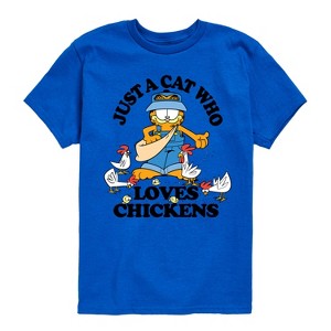 Boys' - Garfield - Just A Cat Who Loves Chickens Short Sleeve Graphic T-Shirt - 1 of 4