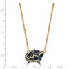 Black Bow Jewelry 14k Yellow Gold Plated Sterling Silver Columbus Blue Jackets NHL Necklace 18 Inch - 2 of 4