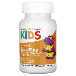 California Gold Nutrition Zinc Plus Lozenge For Children, Natural Tangerine, 90 Lozenges - 1 of 4