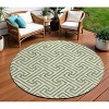 Green And Beige Geometric Washable Indoor Outdoor Area Rug - 2 of 4