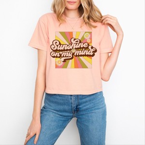 Simply Sage Market Retro Sunshine On My Mind Boxy Crop Top - 1 of 4
