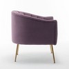 SEYNAR Modern Velvet Accent Chair,Round Upholstered Barrel Chair for Living Room - 4 of 4