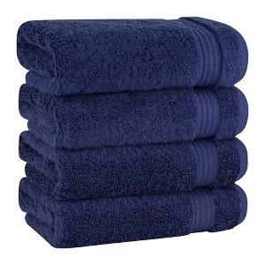 American Soft Linen Turkish Premium Quality 100% Cotton 4 Piece Hand Towel Set, Soft Absorbent Quick Dry Bath Towels for Bathroom - 1 of 4