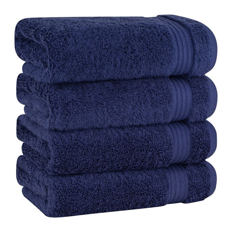 American Soft Linen Premium Quality 100% Cotton 4 Piece Hand Towel Set, Soft Absorbent Quick Dry Bath Towels for Bathroom, 1 of 7