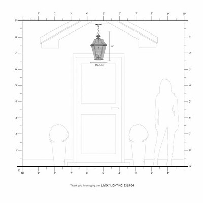 Georgetown Classic Black Brass 3-Light Outdoor Pendant with Clear Beveled Glass
